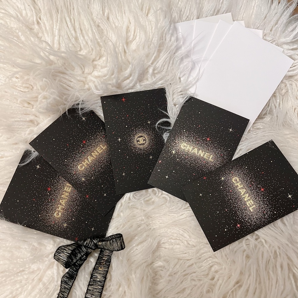 CHANEL pack of 5 Holiday/greeting cards